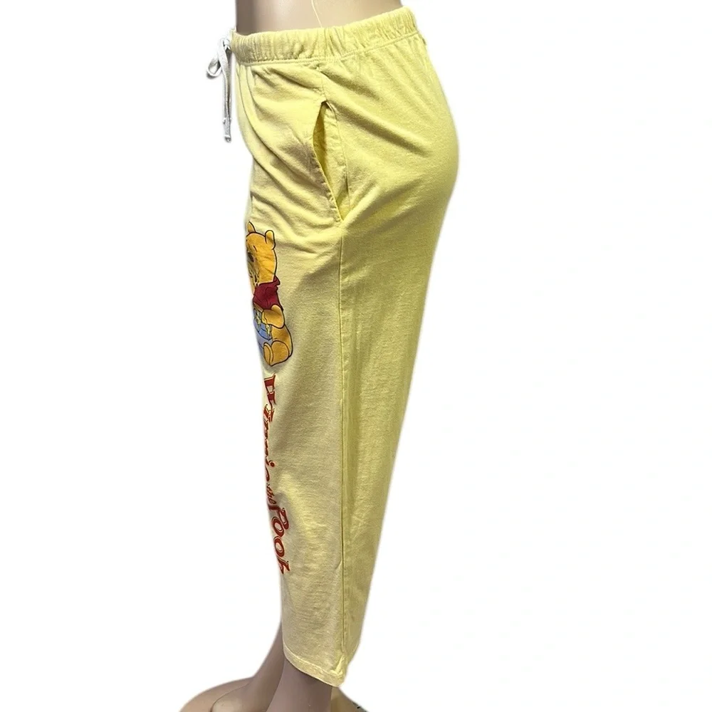 Disney Winnie The Pooh Cropped Pajama Pants Loungewear Yellow Large - Picture 5 of 15